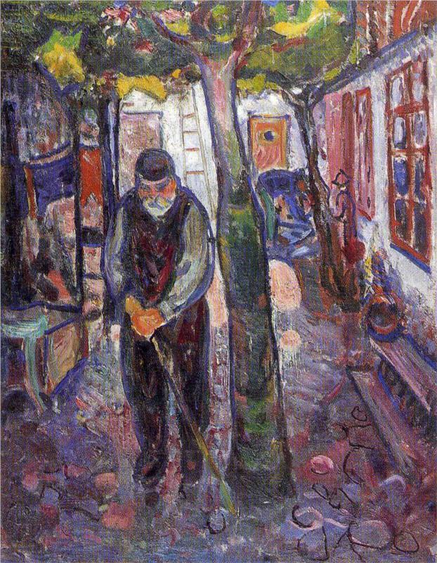 Old Man in Warnemunde, 1907 - Edvard Munch Painting